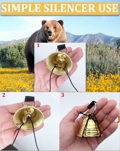 Bear Bells For Hiking Dogs With Whistle, Carabiner And Silencer For Camping, Mountain Biking, Hiking, Fishing #TOP2