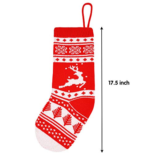 image for JOYIN 18” Christmas Stockings 4 Pcs, Large Size Rustic Cable Knit Xm