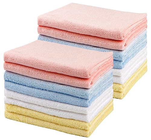 Image of HOMEXCEL Burp Cloths for Baby 16 Pack-Extra Absorbent Soft Coral Fleece Burping Cloths for Newborn Girl Boy-20 x 10 Inch Large Baby Washcloths Gentle on Baby's Sensitive Skin