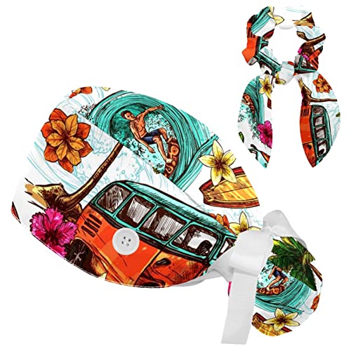 Chapeau de gommage floral et bonnet turban rétro multicolore ajustable