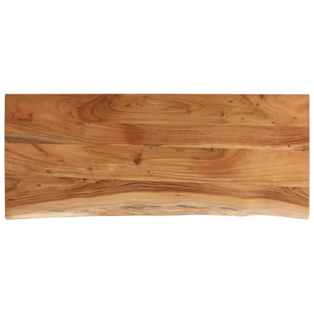 vidaXL Waschtischplatte, Rechteckig Arbeitsplatte mit Naturkante, Waschtischkonsole Tischplatte für Badezimmer, Holzplatte Platte Badmöbel, 140x60x3,8cm Massivholz Akazie