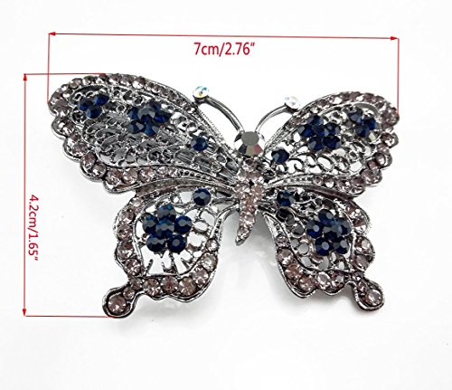 Pinza de Pelo Mariposa con Cristales Azul miniatura 4
