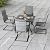 NUU GARDEN 5 Piece Outdoor Dining Set, 4 All Weather Outdoor Padded Textilene Patio Chairs and 37" Square Dining Table with 1.57" Umbrella Hole, for Backyard, Patio, Garden, Light Grey and Black