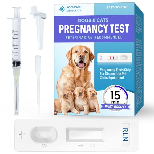 Dog Pregnancy Test Kit, Simple Home Use, Disposable Test Strips for Dogs & Cats, Fast and Accurate Pet Pregnancy Strips, Results in Minutes, Harmless to Pets