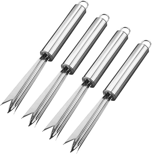 DOITOOL 4 piezas de pelador de ojos de piña, herramienta de acero inoxidable, cortador de frutas para el hogar y la cocina