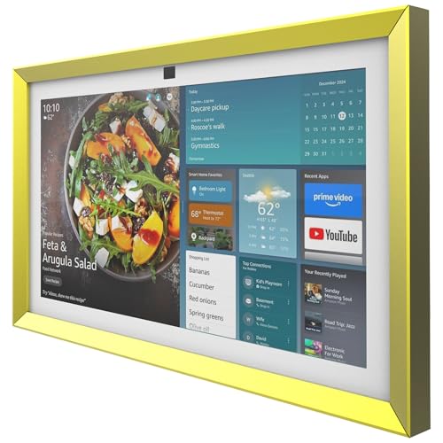 Aluminum Alloy Decorative Frame for Echo Show 15 (Yellow Golden) by H Huaberich - Image 6