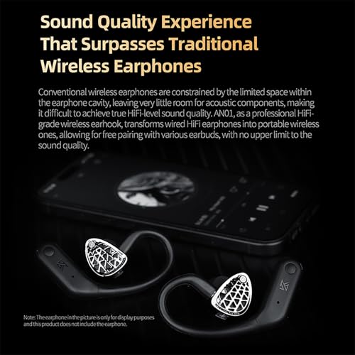 Image of CCA KZ AN01 Active Noise Cancellation Wireless IEM Bluetooth Adapter, Bluetooth 5.4 Module, 40Hrs Playback Sport Earhook for KZ ZS10 PRO /ZSN Pro X /AS16 PRO X /Castor /EDX Pro, CRA /C12(0.78mm Pin) | Ear-Hook Module, 40Hrs Playback Sport Earhook for KZ ZS10 PRO /ZSN Pro X /AS16 PRO X /Castor /EDX Pro, CRA /C12(0.78mm Pin)