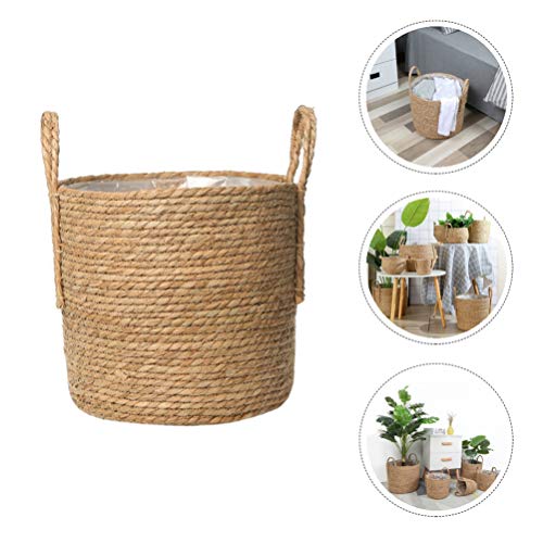 HEMOTON Cesto de plantas com palha de vime, vaso de flores decorativo, vaso de flores, vasos de plan