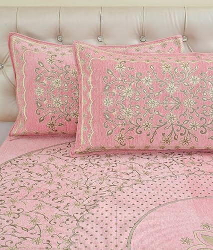 Image of Luxury Velvet Bedsheet - King Size Luxury Bed Sheet - Ultra Soft, Cozy & Warm Bedding for Bedroom - Hypoallergenic & Elegant Velvet Texture (Crystal 01 Pink 100X100, Velvet Bedsheet)