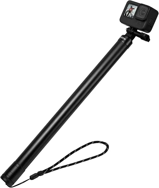 TELESIN Selfie Stick Long Pole (118"/3M),Carbon Fiber Waterproof Dive Extension Monopod for GoPro 13 12 11 10 9 DJI Osmo 360 Action 3 4 5 Pocket 3 Insta360 X4 X5 Go 3 Ace Pro Bike Motorcycle Accessory