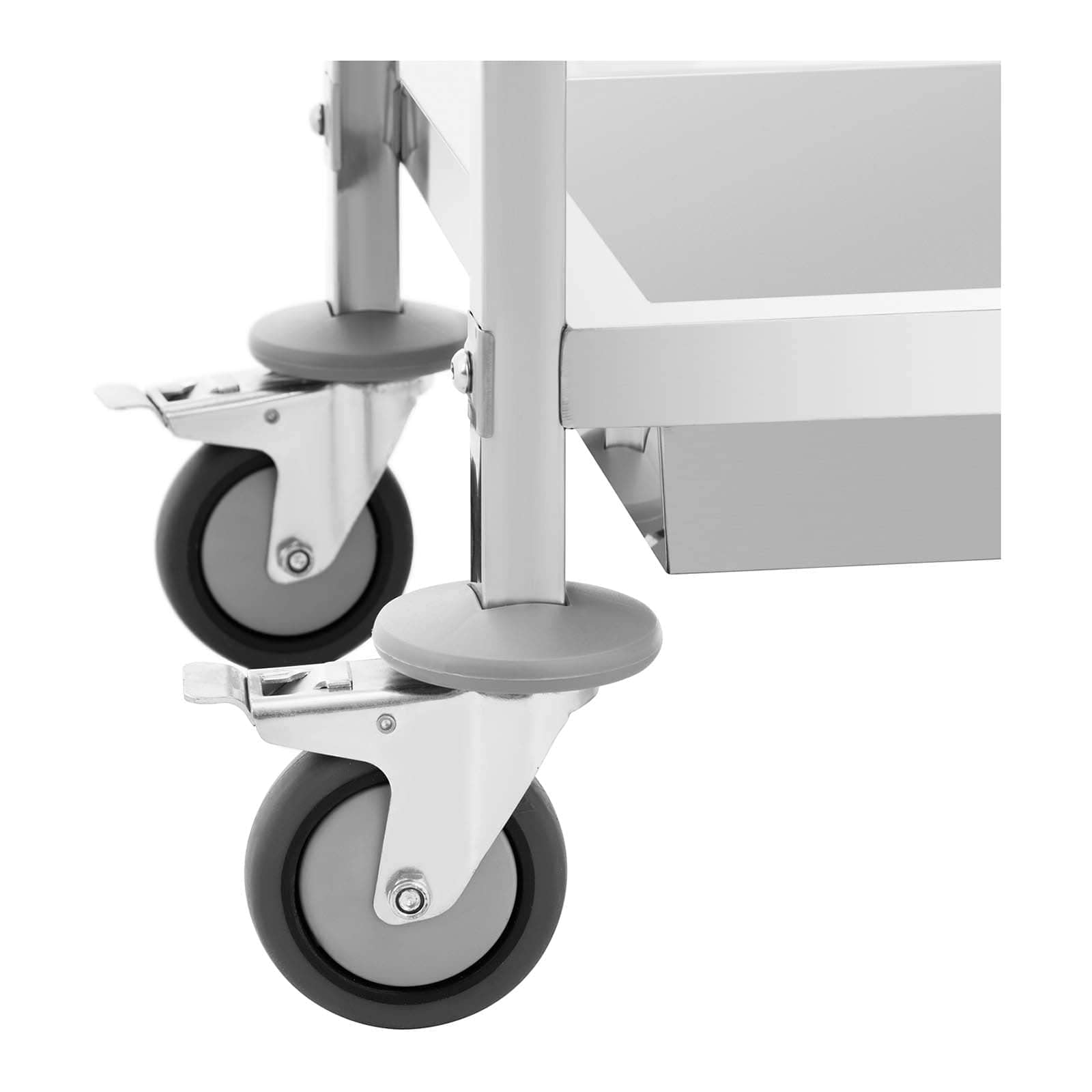 Royal Catering RCSW-102 Servierwagen 2 Borde 62,6 x 33,5 x 10 cm 72 kg Küchenwagen Edelstahl Küchenrollwagen Rollwagen Küche