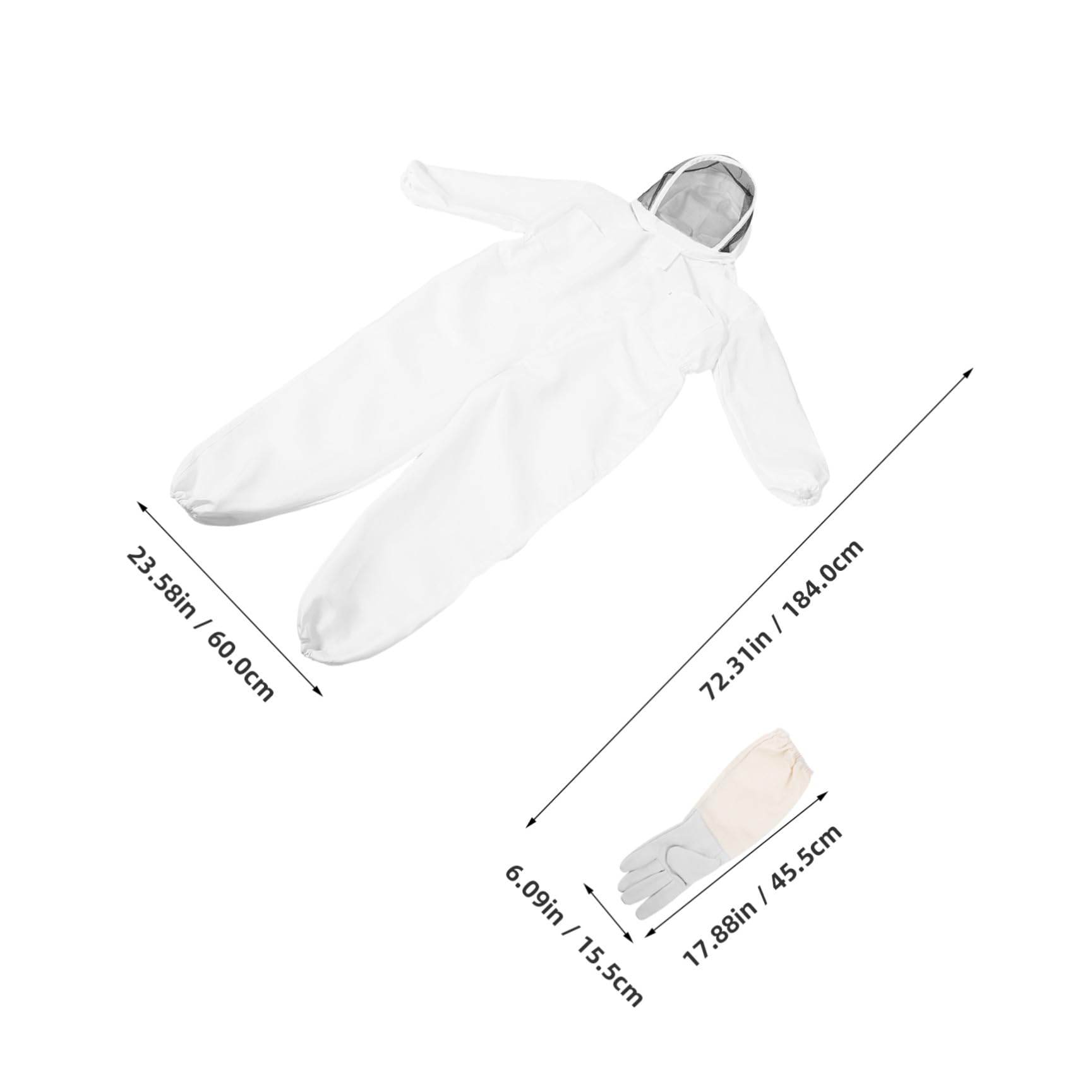 Healifty Atmungsaktiver Imkeranzug mit Handschuhen für Erwachsene Vollständiger Bienenschutz aus Polyester für Professionelle Imkerei im Frühling Sommer und Herbst