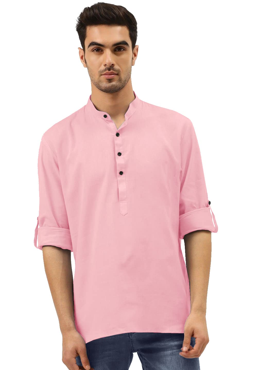 Gauri Laxmi Enterprise Men's Cotton Blend Solid Regular Shirt (AG Short Gajri M