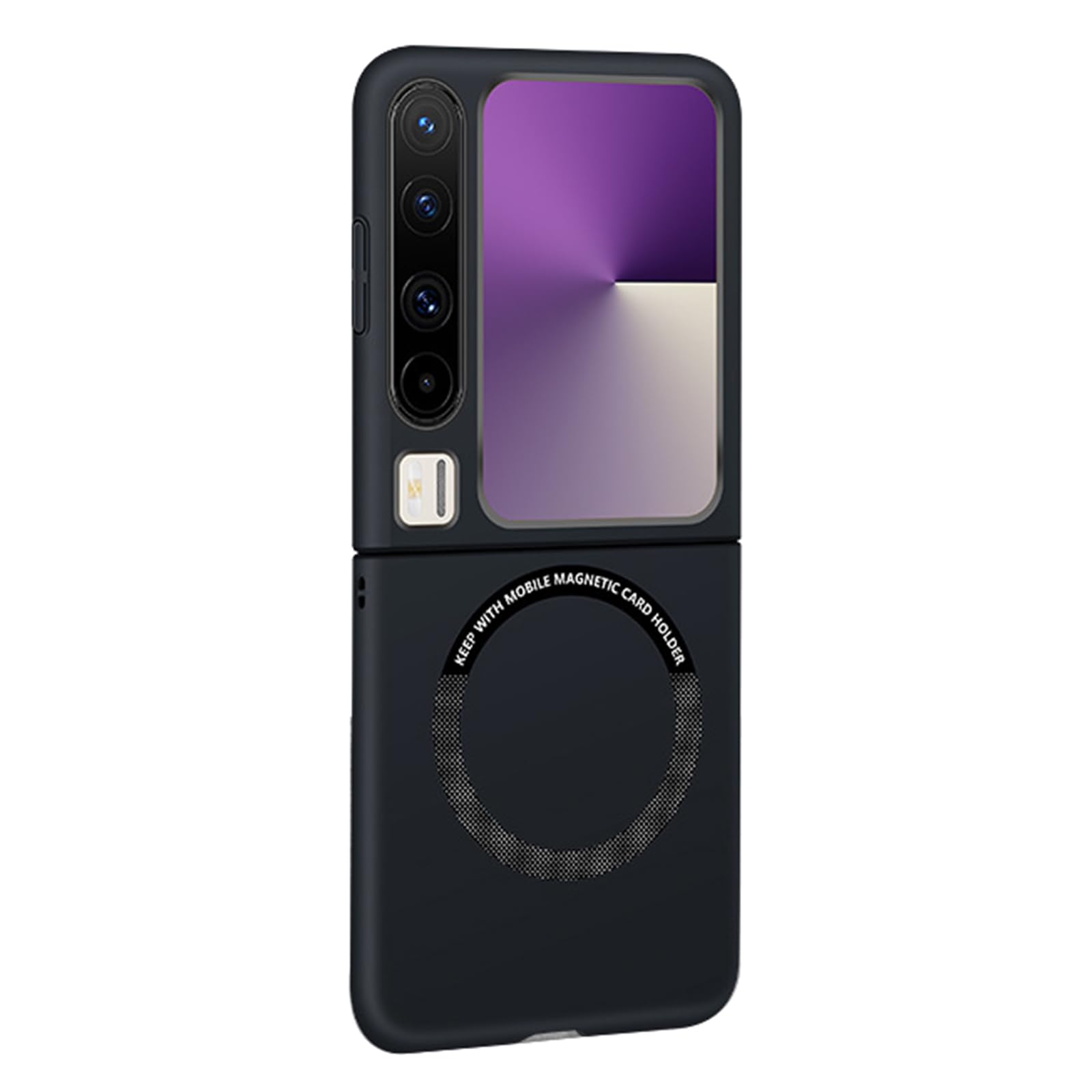 Magnetisch Hülle für Huawei Pura X, Dünne Gefrostet Hart PC rutschfeste Schutzhülle Unterstützt Drahtloses Aufladen Handyhülle,Schwarz,Pura X