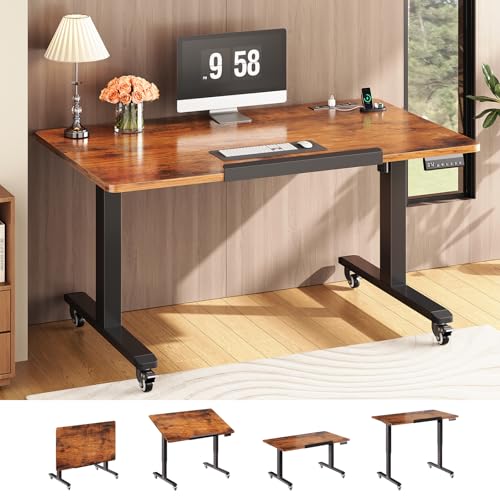 SEDETA Adjustable Electric Standing Desk with Wheels