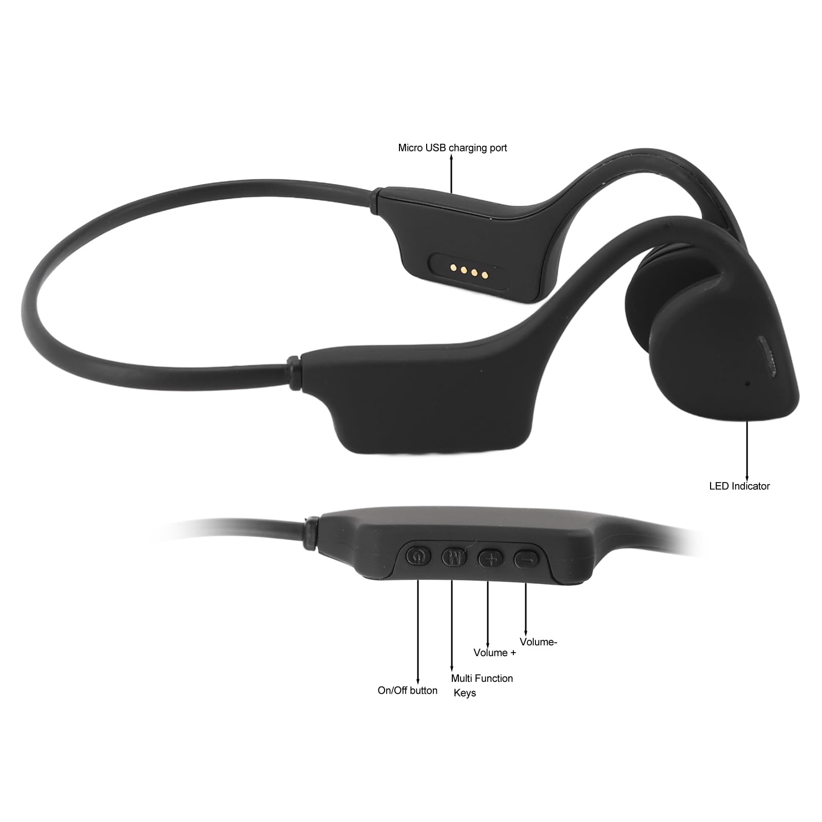Cuffie da nuoto impermeabili IP68 Conduzione ossea Auricolare wireless con orecchio aperto per palestra Corsa e allenamento Batteria incorporata in silicone in lega (Terza generazione)