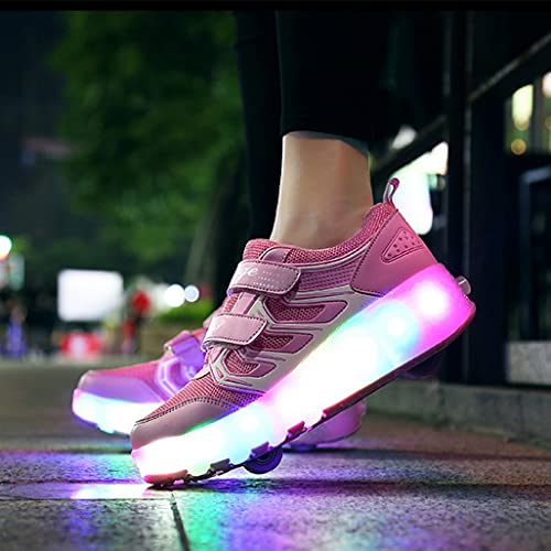 Ufatansy Roller Shoes Girls Sneakers with Wheels Boys Roller Skate Shoes USB Charging with LED Light Up Footwear Skates for Beginner Trainers Kids Lightweight Breatheable Shoe4