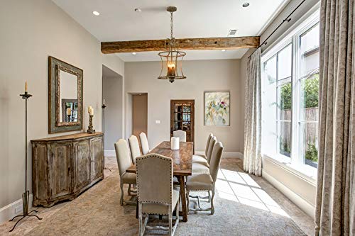 Teenyo Farmhouse Chandelier 4-Light Distressed Off-White Dining Room Lighting Fixtures Hanging Modern Pendant Light With Chain #TOP3