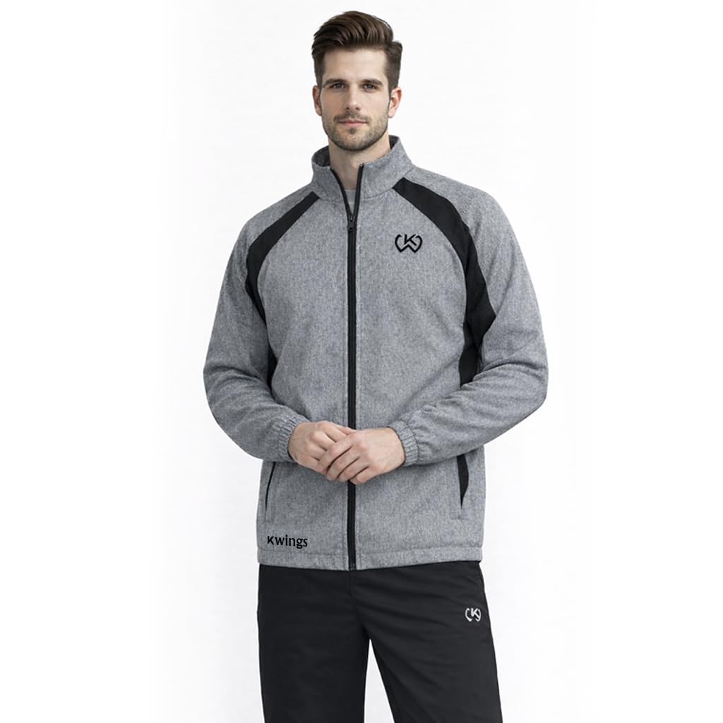 Sports Jacket for Men | Regular Fit Stand Up Collar Zip Closure Casual Sweatshirt | NS Lycra Melange Fabric | Mens Full Sleeve Stylish Winter Jacket