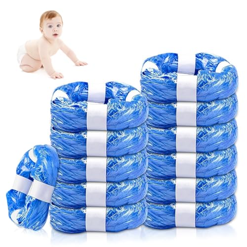 12 Packs Recharge Poubelle à Couche Anti Odeur, 4.5M Sac Poubelle Couche Sale de Bébé Épais Sac Litière Chat,Compatible pour Recharge Poubelle et un seau à litière pour chat