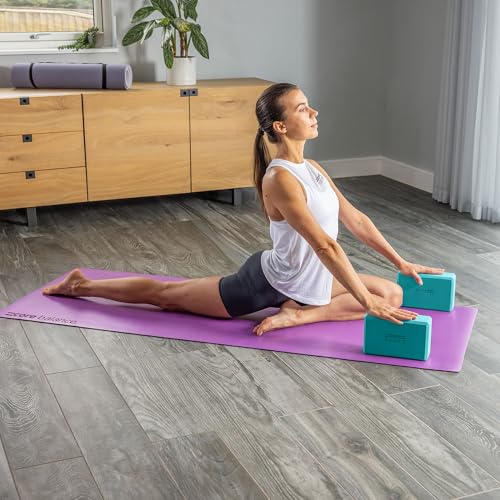 Core Balance Yoga Blocks Set Of 2 High Density EVA Foam with Adjustable Metal D Ring Cotton Strap - Image 3