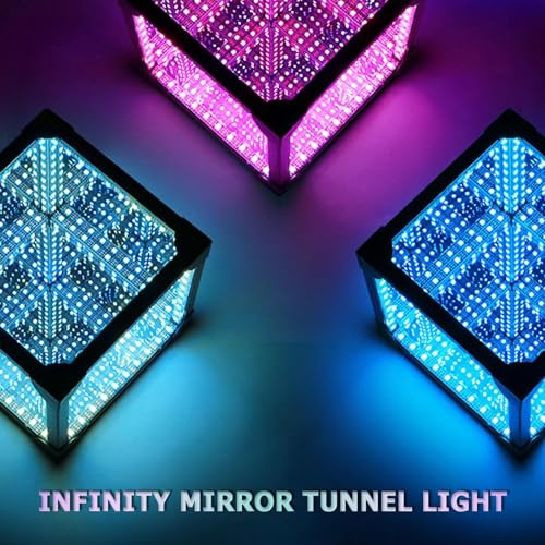 Cube led intelligent réactif au son et lampe miroir infini 20cm
