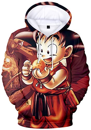 Silver Basic Sudaderas con Capucha Unisex para Adolescentes Dragon Goku Sudadera con Estampado 3D...