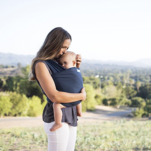 Image of Moby Baby Wrap Carrier Classic for Newborns to Toddlers (8-33lbs), Infant Sling Carrier, Lightweight & Hands Free Design, Adjustable for All Body Types (Midnight)