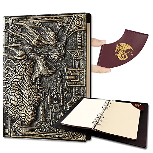 Carnet DND cuir vintage avec marque-page - Accessoires de jeu de rôle D&D