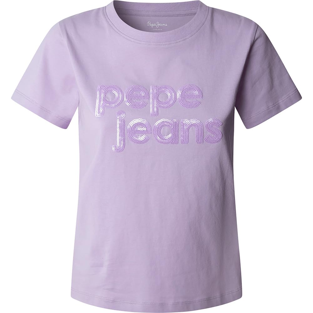 Pepe Jeans Women's ARIA T-Shirt, Purple(Lilac), L