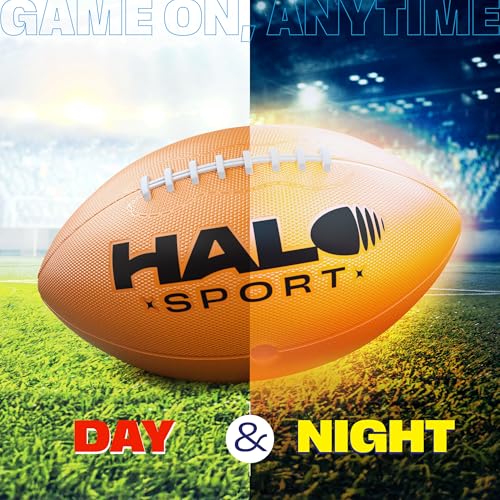Halo Sport Rechargeable Light Up Football - Glow in The Dark Ball - NO 6 - Gifts for 10 Year Old Boys - 10 Year Old Boy Gifts - Gift for 12 Year Old Boy Toys Stuff Ages 8 to 15