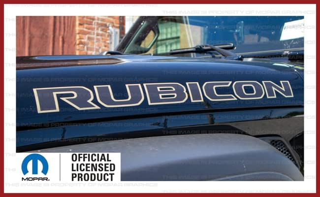 Decal Mods Rubicon 392 Bronze Gold Hood Graphic Decals Stickers fits Jeep Wrangler & Gladiator JL/JT Rubicon (2018-2024) (Set of 2) FB392O (Black w/392 Bronze Outline) FJ5S3