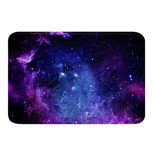 Feelyou Galaxy Bath Mats for Bathroom Non Slip Floor Mats Purple Blue Universe Starry Sky Bath Rugs Set Ultra Thick Soft Microfiber Outer Space Door Mats for Kitchen/Living Room Bedroom Deco