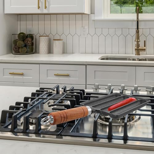 Poêle à griller en métal noir PLAFOPE cuisson saucisses vapeur - 7