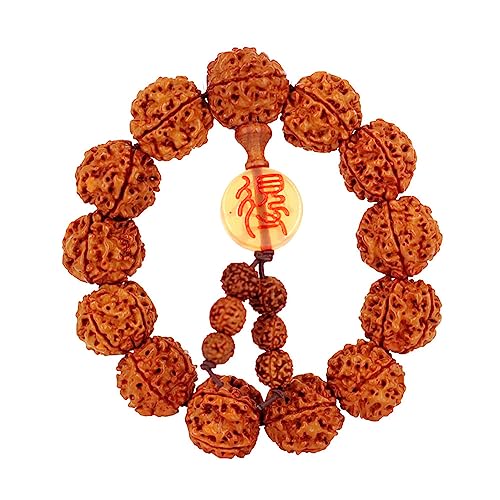 Bracelet Rudraksha cinq pétales perles Mala bouddhistes en bois