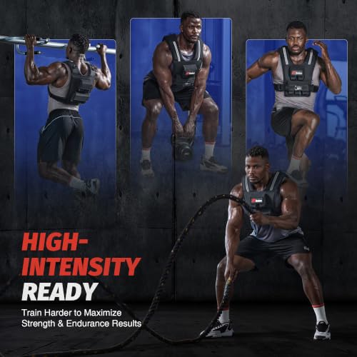 Image of ZELUS Weighted Vest Men, 23lbs /36lbs /45lbs Adjustable Weight Vest | Removable Iron Weights, Reflective Stripe, No-Bounce Design, Hand Washable, Strength Training, Running, HIIT & Calisthenics