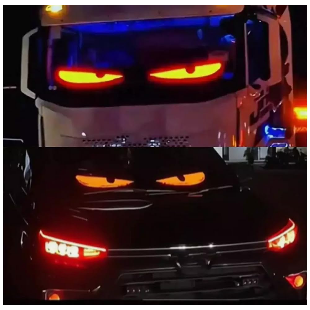 OrangeClub Bunte Augenlampe Soft Screen für Autofenster DIY Car Dynamic Smart Colorful Eye Lamp LED Eyes (120 * 595mm)