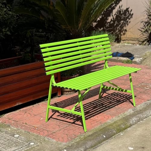Banco de jardín exterior metálico con pintura en polvo para patios y terrazas