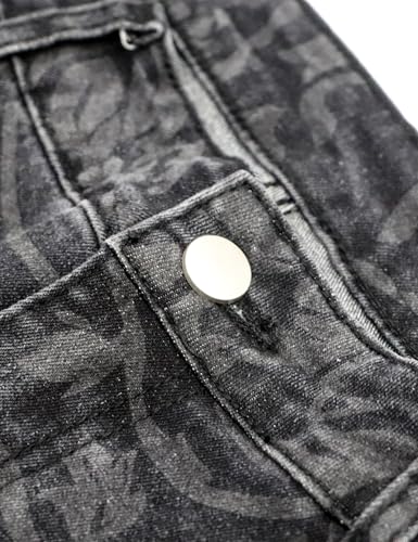 CosTribe Men's Stacked Jeans Slim Fit Ripped Jeans Destroyed Straight Denim Pants Harajuku Hip Hop Trouser Streetwear4