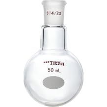 Lab Boiling Flasks 50mL Single Neck Round Bottom Boiling Flasks Borosilicate Glass with 14/20 Standard Taper Outer Joint