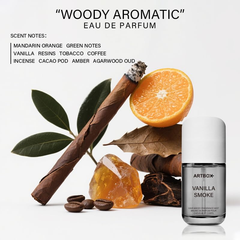 Perfume Vanilla Smoke Eau de Toilette for Men, 1.7 Oz | Alcohol-Free Cologne Spray with Oud, Tobacco & Coffee | Long Lasting Intense Fragrance for Day, Night & Office | Romantic (VANILLA SMOKE)