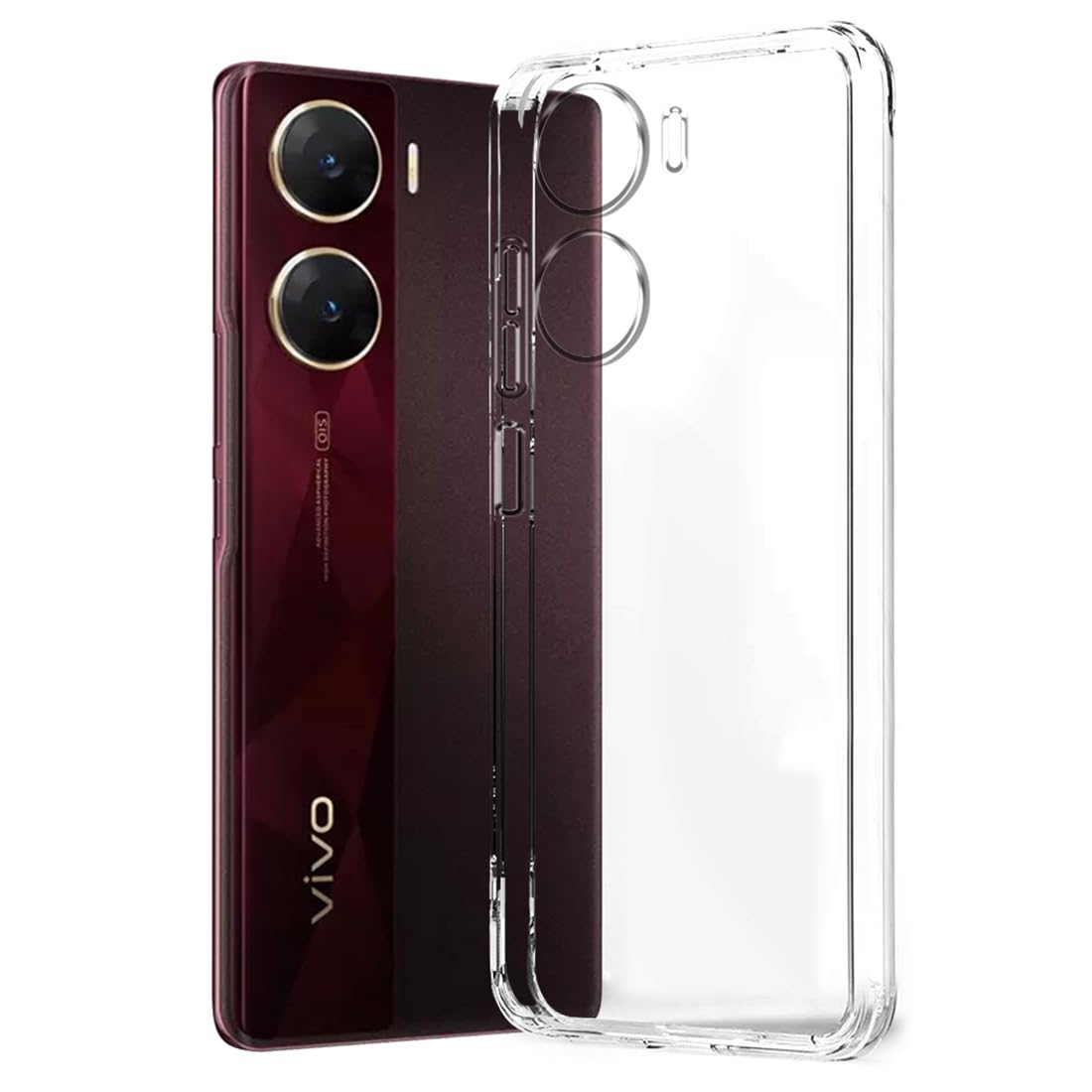 Fashionury Shockproof Crystal Clear Back Cover Case for Vivo V29e 5G | Raised Bumps for Camera & Screen Protection | Transparent Back Cover Case for Vivo V29e 5G (B0CKBLB8NP) Amazon Price History, Amazon Price Tracker