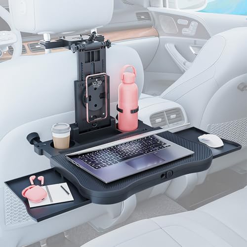 Ayolofei Plateau de Siège de Voiture, Portable Pliable Tablette Voiture Siege Arriere avec Porte-gobelet et Support de Téléphone, pour Voyage, Travail, Repas