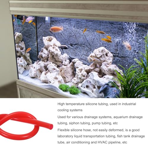 Image of 1m(3.3ft) 16mm(5 /8 inch) ID x 19mm(3 /4 inch) OD Silicone Tubing Red Industrial Plastic Tubing Pure Silicone Hoses for Pump Siphoning Draining Irrigation Brewing