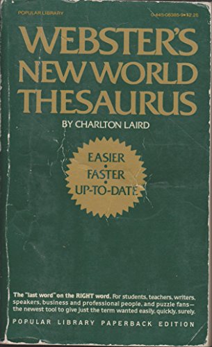 Webster's New World thesaurus 0445083859 Book Cover