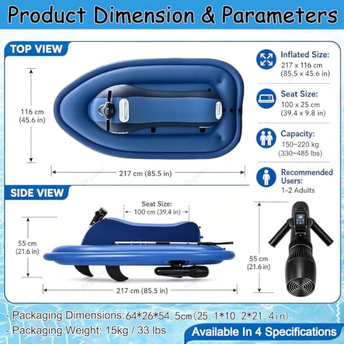Scooter submarino con motor SUP de 700w para impulsar barco inflable 8