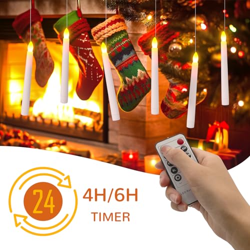 Pchero LD056 Window Candles With Remote Timer, 6 Packs 7.9 Inch Battery Operated Flameless Led Taper Candles Lights thumb #7