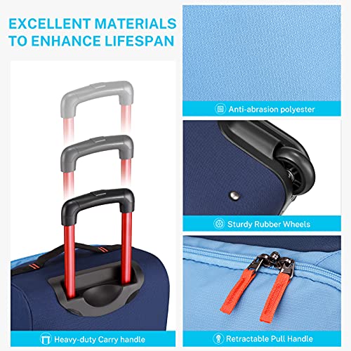 Gonex Rolling Duffle Bag with Wheels, 50L Travel Carry On Wheeled Duffel Luggage with Rollers 22 Inch, Navy Blue