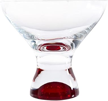 Red Vanilla 40428-330R 330 ml Samba Colors Martini & Dessert Glass, Red - Set of 6