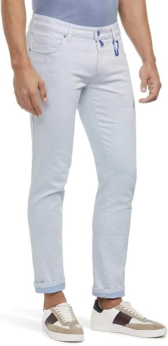 M5 Jeans Meyer 5 Tasche Slim BLU CHIARO ESTIVO : Amazon.co.uk: Clothing